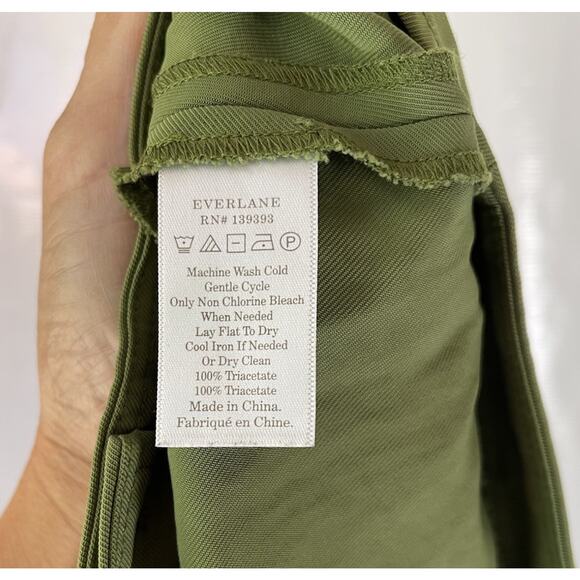 Everlane Japanese GoWeave Button Front Swing Skirt Green Sz 8 - Picture 6 of 6